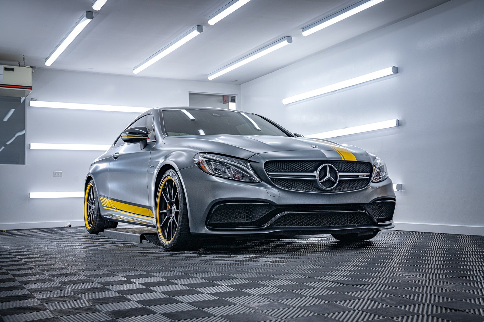 ceramic coated matte mercedes amg coupe